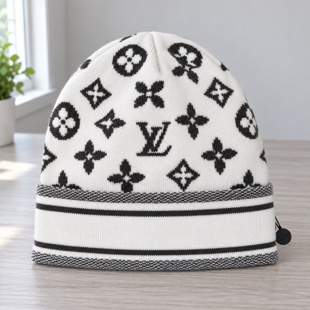 Louis Vuitton White Monogram Beanie